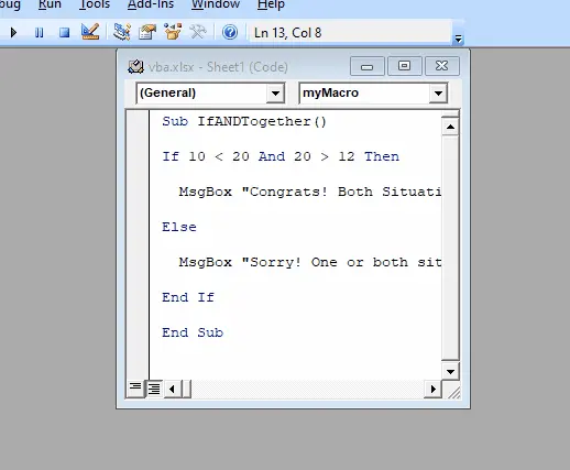 How to Use AND Operator in IF Statement in VBA