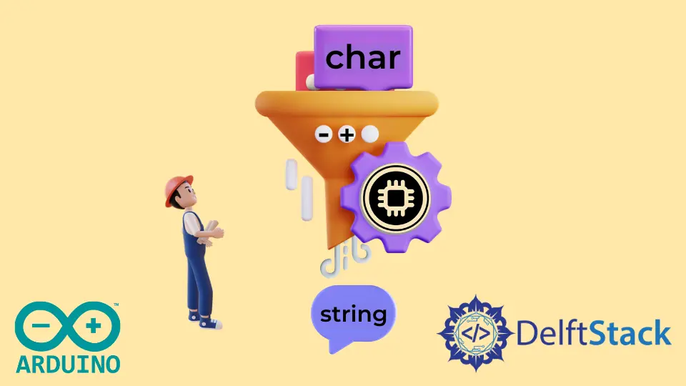 Converti un carattere in una stringa in Arduino