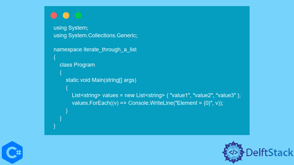 Iterate Through a List in C# | Delft Stack