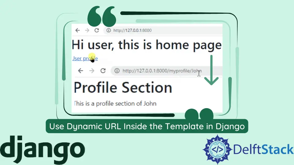 Utiliser l'URL dynamique à l'intérieur du modèle dans Django