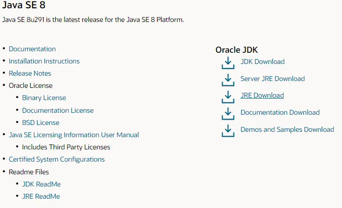 Scarica Java Runtime Environment