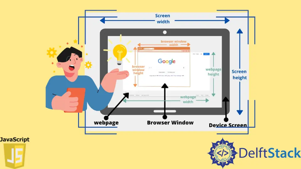 JavaScript で画面、ウィンドウ、および Web ページのサイズを取得する