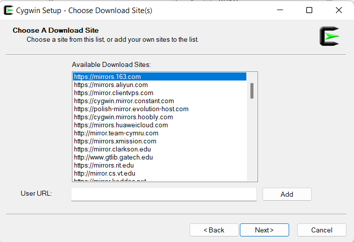 choose download site