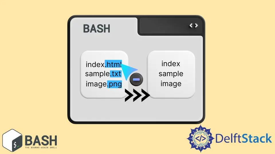 Supprimer l'extension de fichier à l'aide de Bash