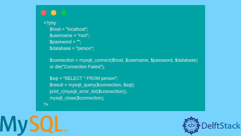 Display Errors Using MySQLi Error Functions