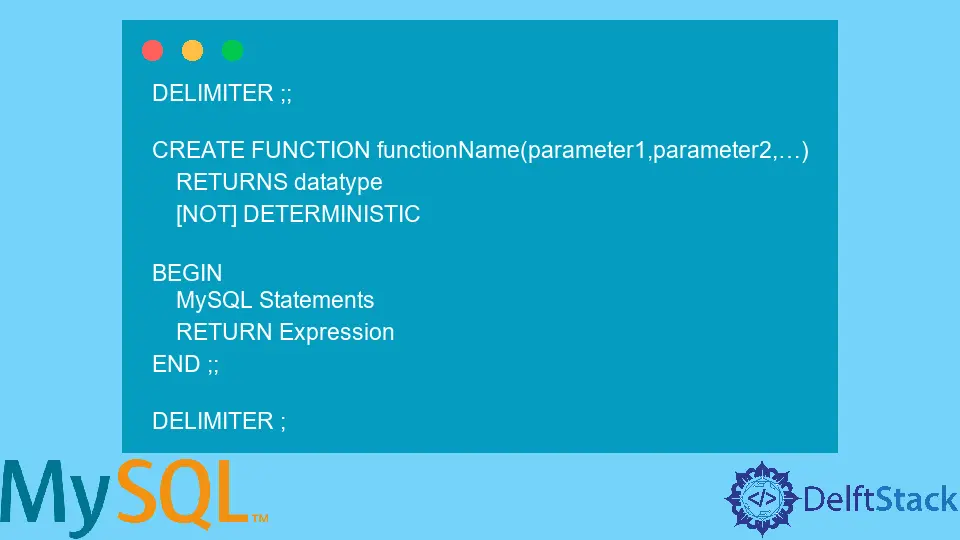 Erstellen Sie eine Funktion in MySQL