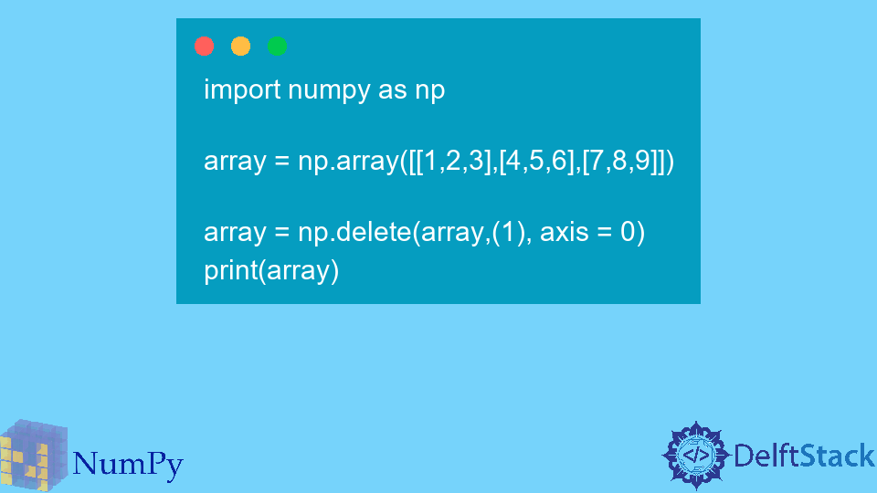 Удалить строку в NumPy