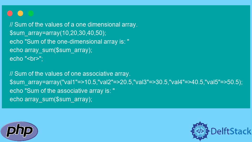 PHP Array Sum
