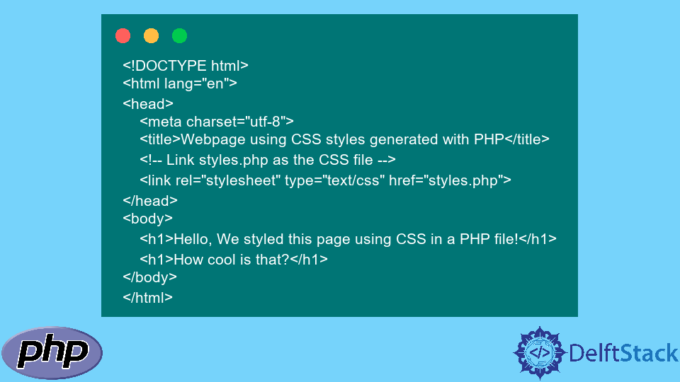 Use CSS Style in PHP