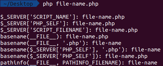 get the current script file name in PHP