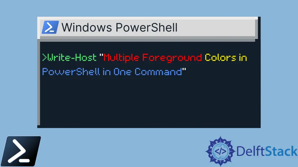 Múltiples colores de primer plano en PowerShell en un solo comando