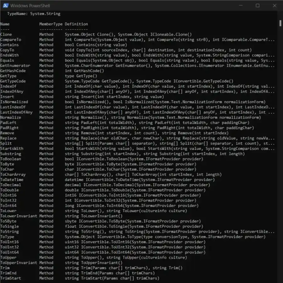 Matriz de cadenas en PowerShell