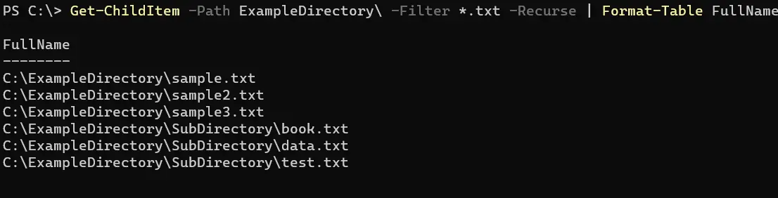 obtener la ruta completa de los archivos en powershell - salida 5