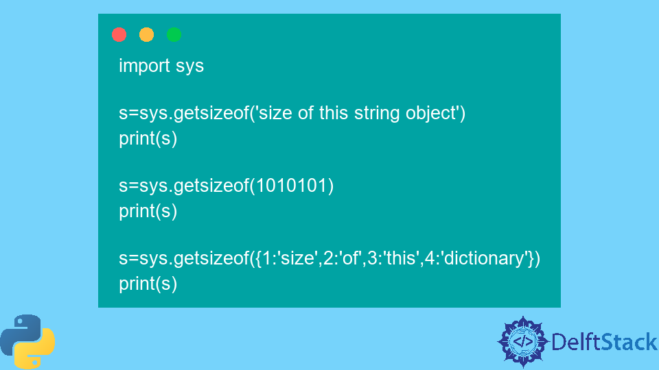 Определите размер объекта в Python