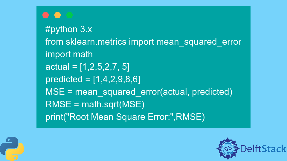 Using RMSE in Python