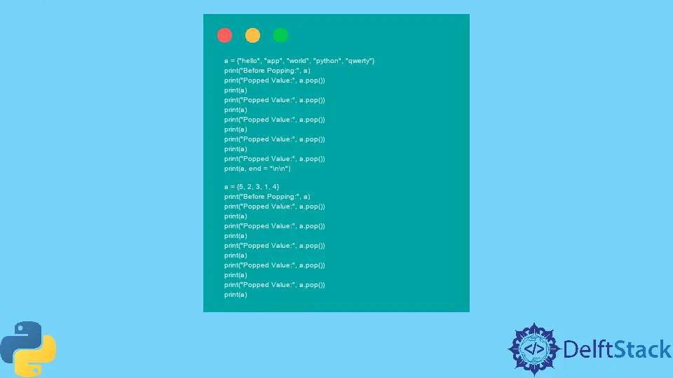 Python Set pop()-Methode