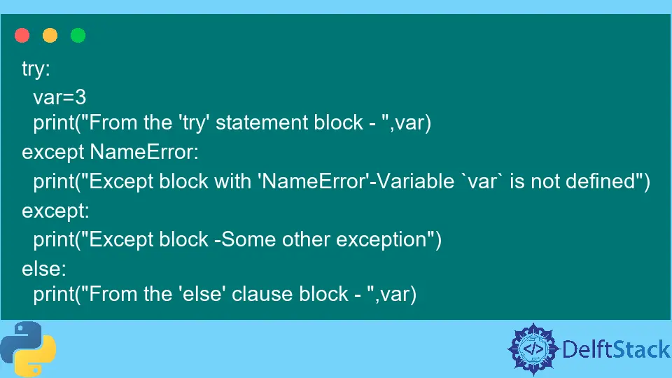 Utilice el bloque try ... else en Python