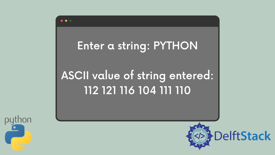 Преобразование строки в значение ASCII в Python