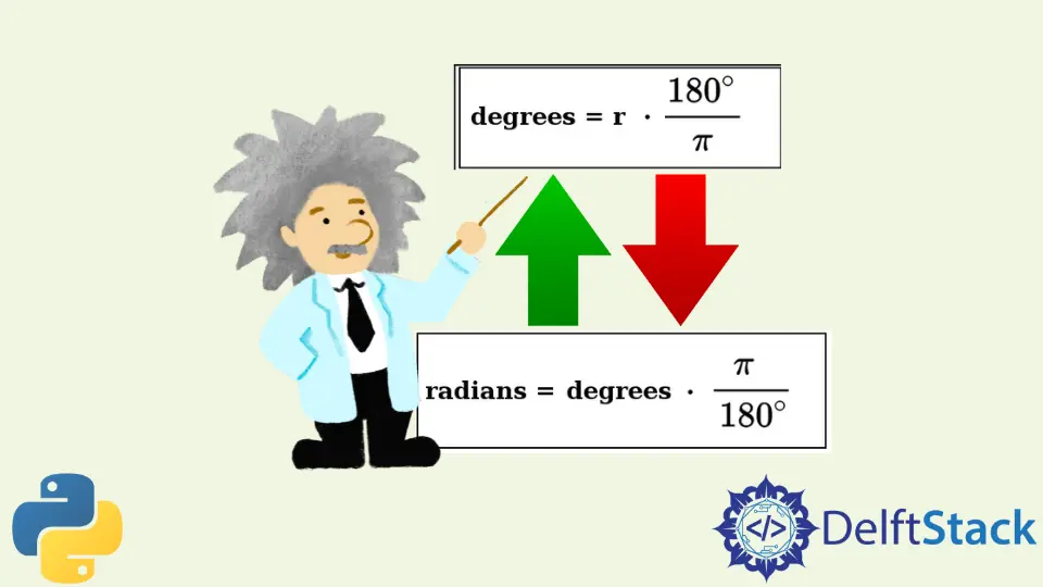 Convertir radianes a grados y viceversa en Python