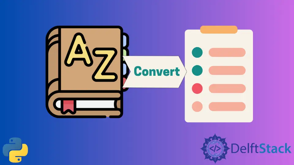 Converter um dicionário em uma lista em Python