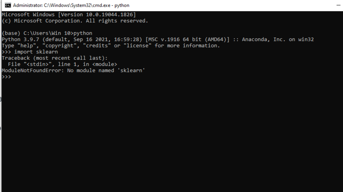 Importerror: No Module Named Sklearn In Python | Delft Stack