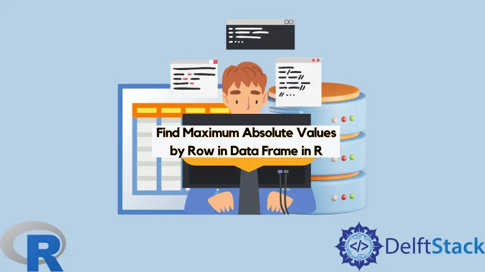 How to Find Maximum Absolute Values by Row in Data Frame in R