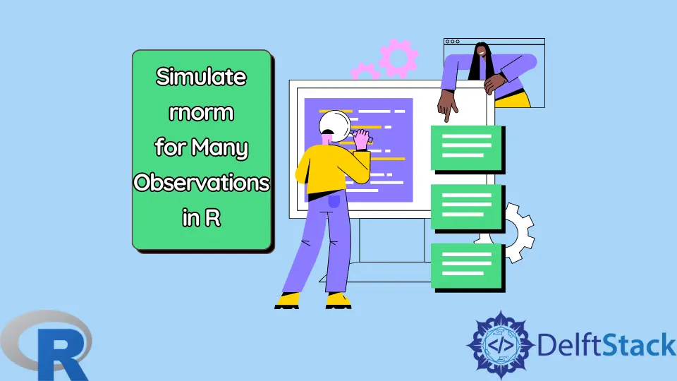 Simula Rnorm per molte osservazioni utilizzando diversi valori medi e Sd in R