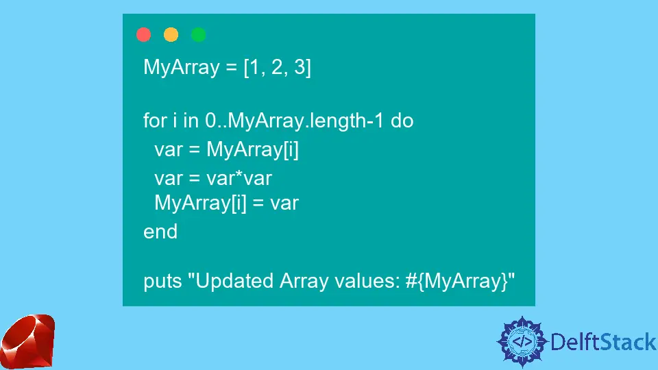 Elemento de matriz cuadrada en Ruby