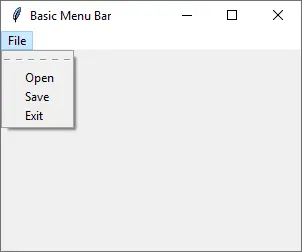 Tutorial de Tkinter - Menubar