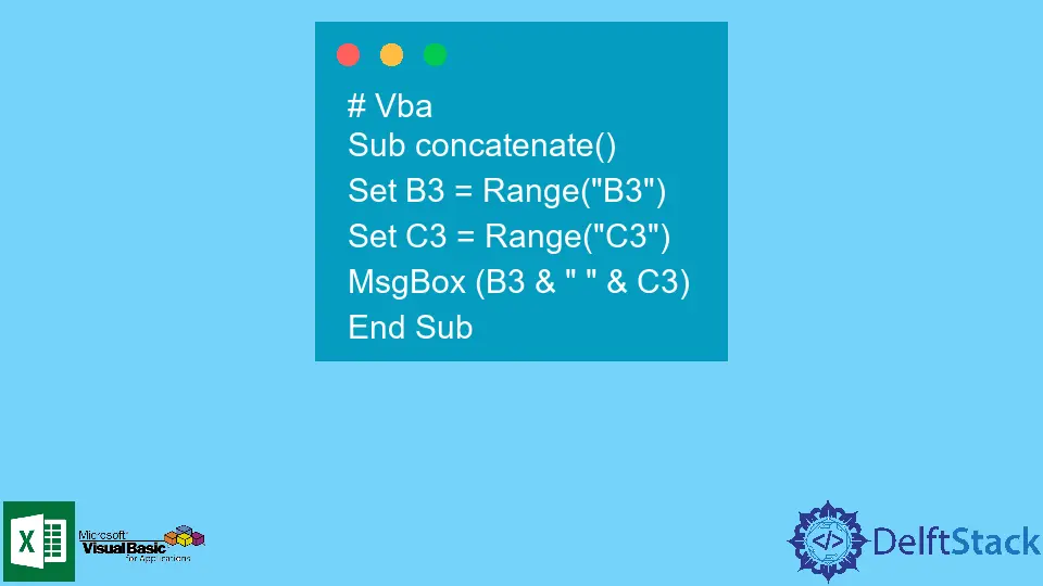 Concat ner une cha ne dans VBA Delft Stack