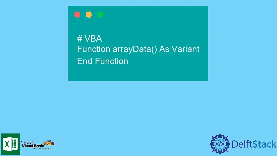 Renvoyer le tableau de la fonction dans VBA