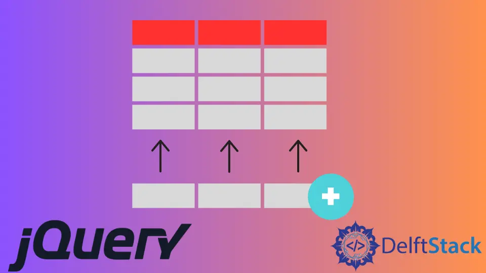 Aggiungi riga di tabella in jQuery